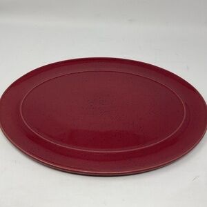 Denby Harlequin (retired) Stoneware 14” Red Oval Serving Platter